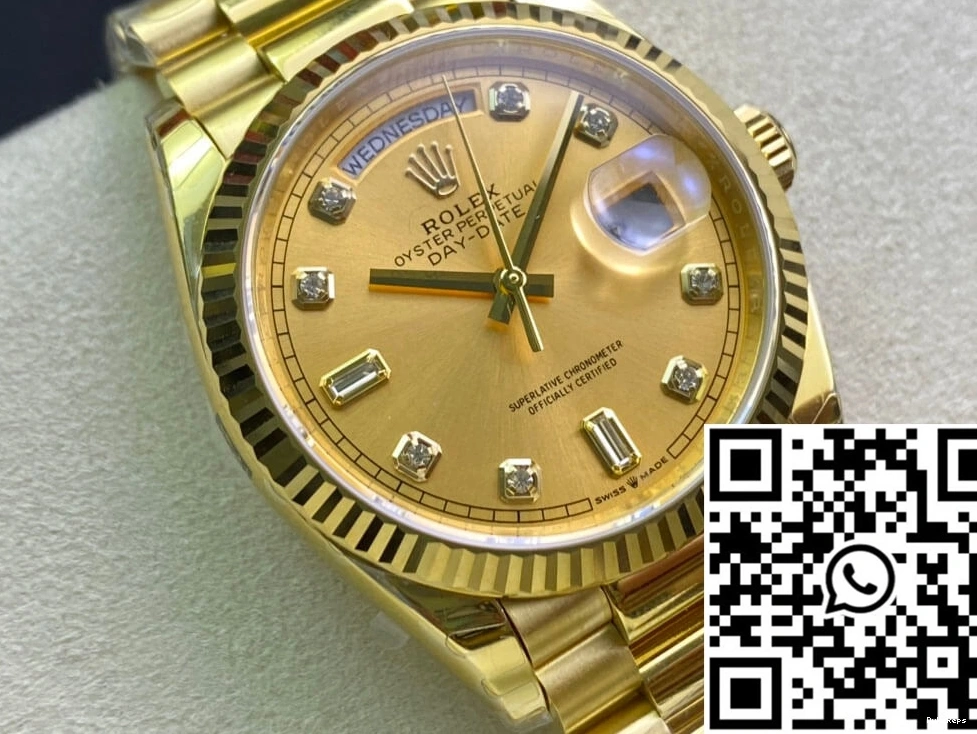M128238-0008 Day-Date Yellow Rolex Factory Champagne Gold Dial EW 0723
